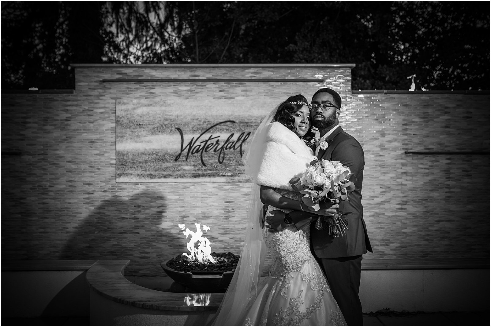 bridal portraits black and white the waterfall banquets